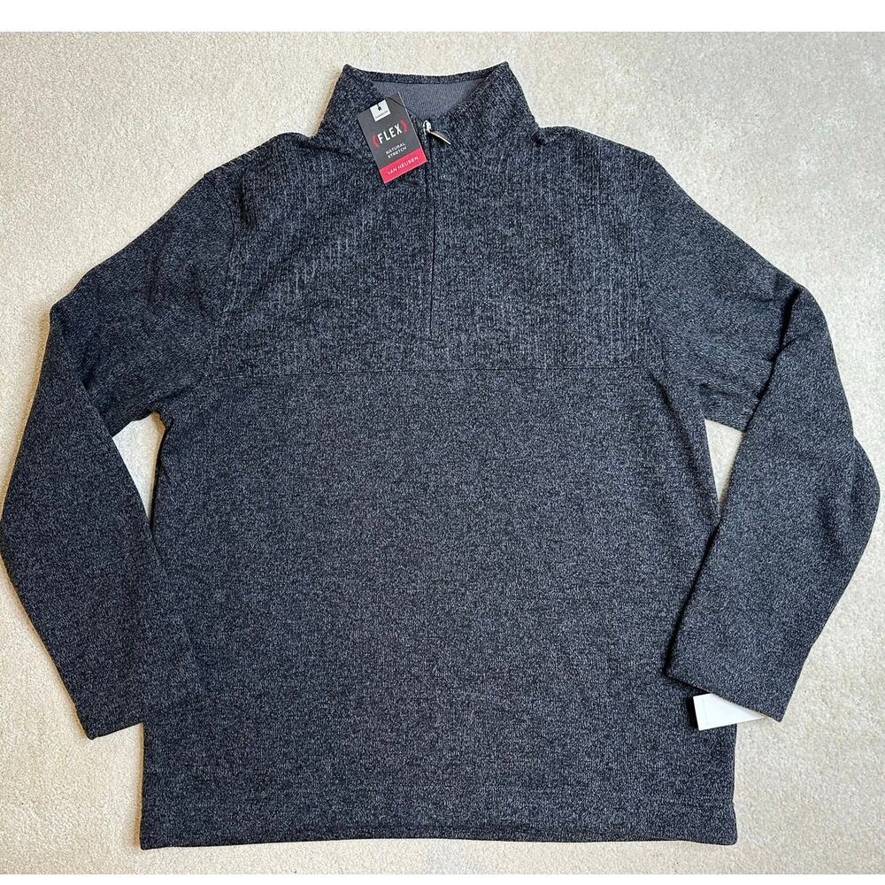 VanHeusen: NWT Gray Quarter Zip Ribbed Sweater